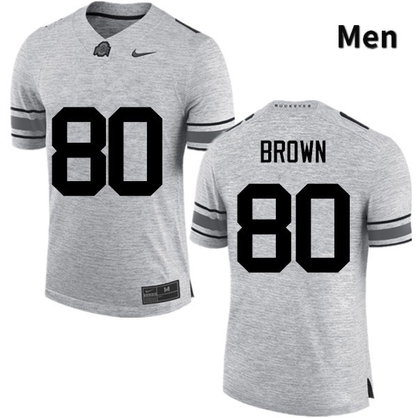 Ohio State Buckeyes Noah Brown Men's #80 Gray Game Stitched College Football Jersey